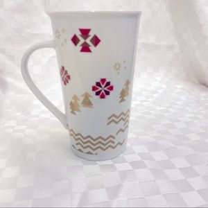 Starbucks 2013 Holiday Christmas Village Coffee Mug 18 oz Tall Red Gold Houses